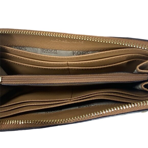 Michael Kors Jet Set Studded Zip Around Continental Wallet Acorn w/ GIFT BOX MK - Picture 7 of 11